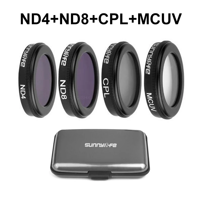 Фильтр для дрона UV CPL ND8/ND16/ND32 ND64-PL поляризационные фильтры нейтральной плотности Набор для DJI Mavic 2 Zoom Drone аксессуары - Цвет: MCUVCPLND4ND8 kit