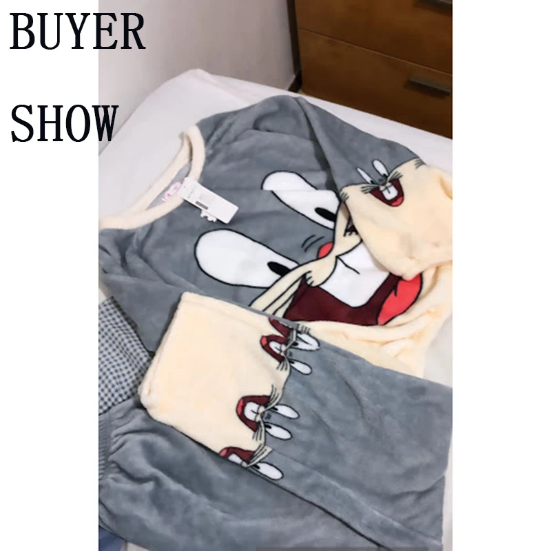 Зимняя популярная Толстая Женская бархатная Пижама кораллового цвета 2018