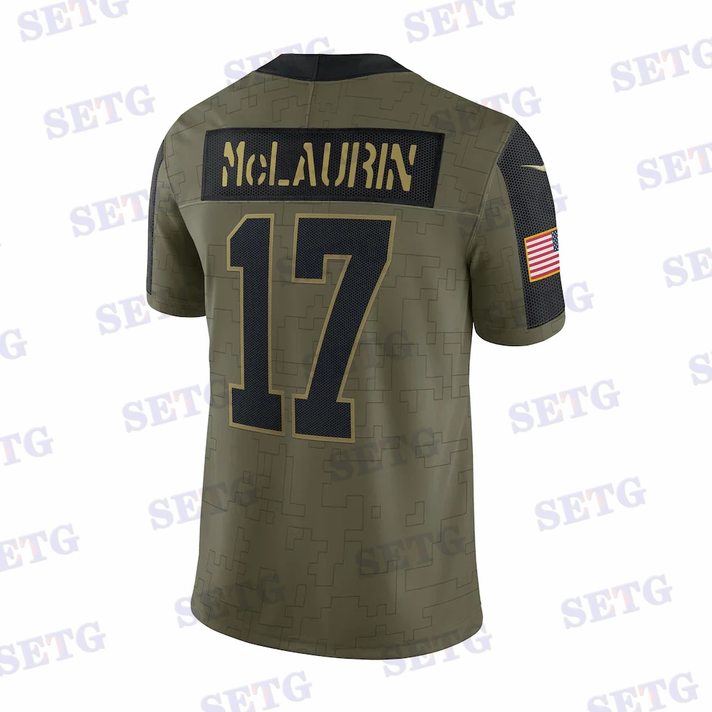 

Американский Редскинс, персонализированный стежок, лимитированный оливковый футбол для мужчин и женщин, Молодежный игрок, Джерси McLaurin Young ...