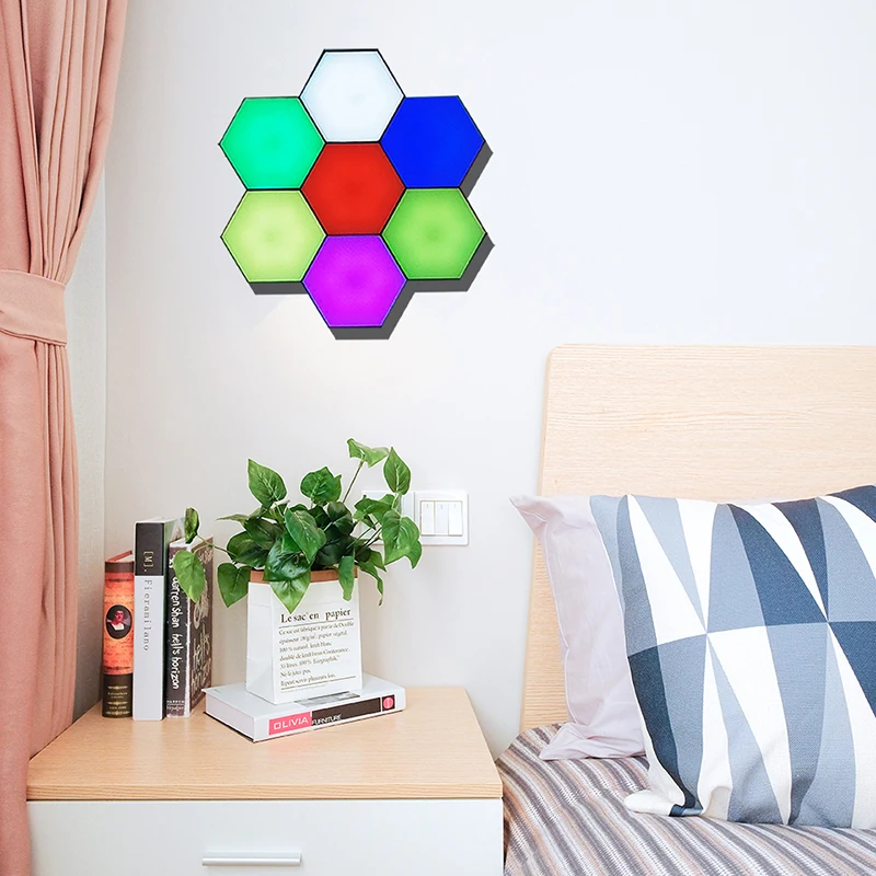

Modern LED RGB Night Light Quantum Modular Sensitive Lamp Dimming Touch Helios Indoor Lighting Study Bedside DIY Atmosphere Lamp