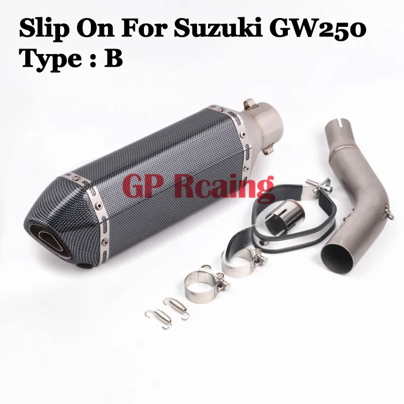 Слипоны для Suzuki GW250F GW250 GP выхлопной адаптер мотоцикла средний соединитель трубы