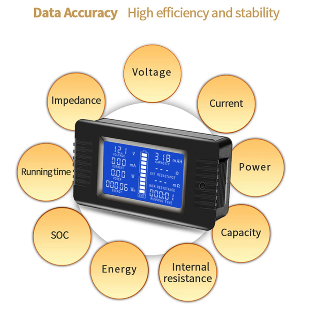 PZEM-013 0-200v 0-10A Digital Battery Tester Ammeter Voltmeter Power Energy Impedance Resistance Capacity Meter | Инструменты