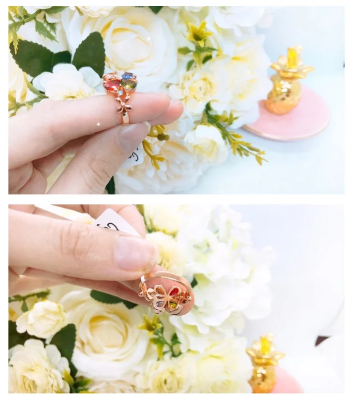 Размеры 7 9 Элегантные AAA кубический циркон цветок кольца для женщин годовщина