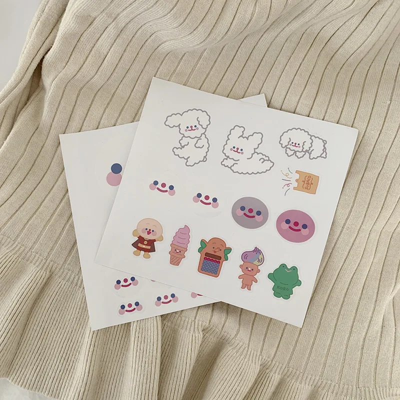 SIXONE милые Мультяшные облака смайлик щенок Декоративные наклейки Kawaii