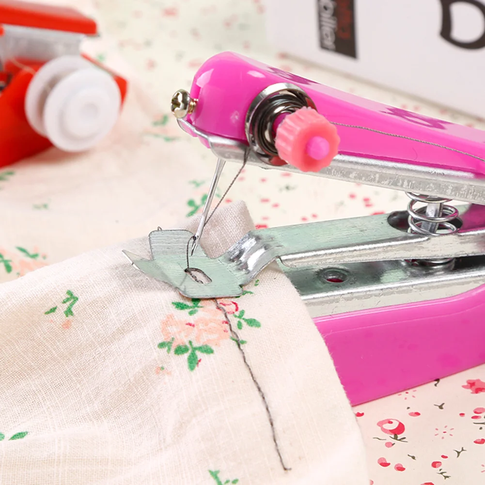 

Mini Sewing Machines Needlework Cordless Hand-Held Clothes Useful Portable Sewing Cloth Fabric Handy Needlework Tool