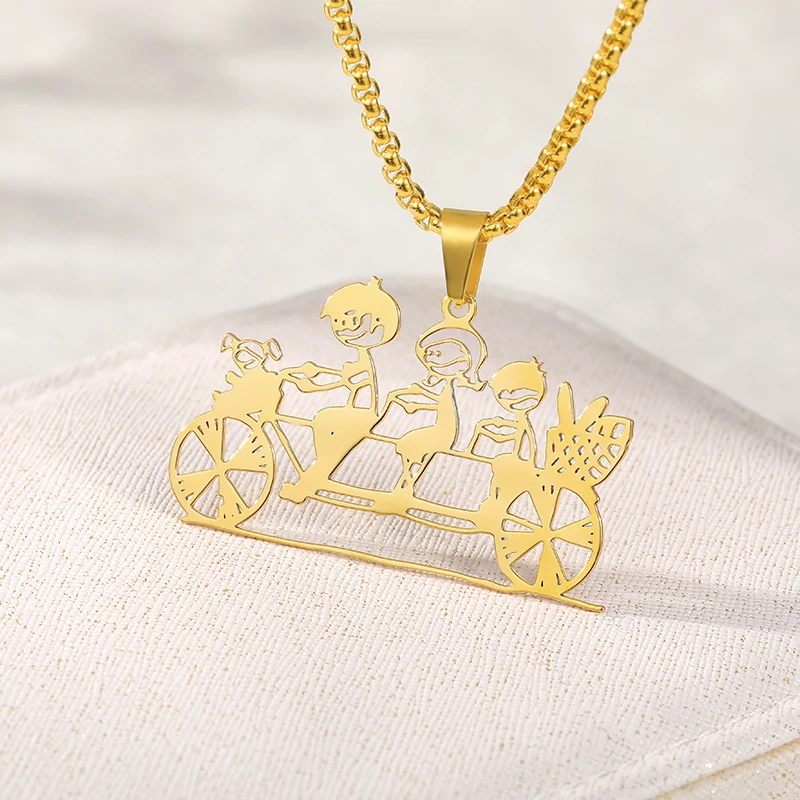 Ожерелье из нержавеющей стали для рисования детей персонализированное ожерелье