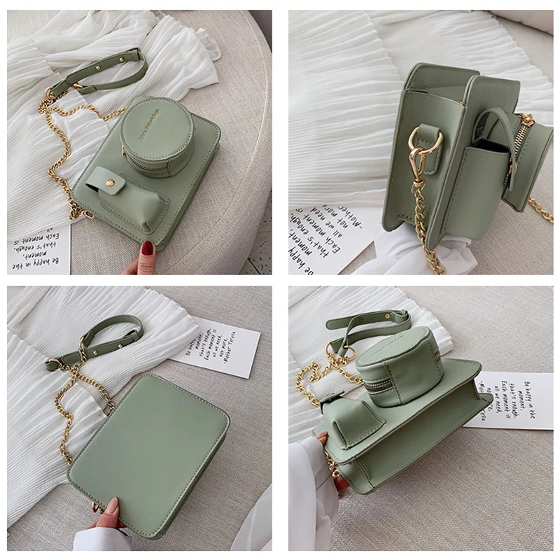 Модные сумки через плечо в форме камеры для женщин дамские сумочки из