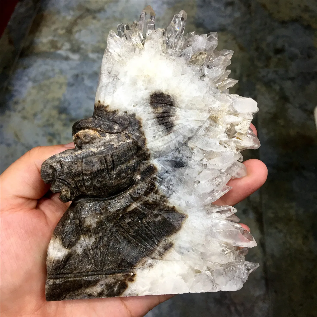 1 шт. милые натуральные белые хрустальные Стеганные зубы ручная резьба поделки