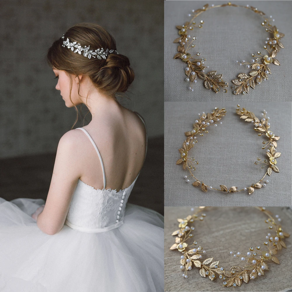Новый Хрустальный жемчужный головной убор свадебный головная повязка ручная