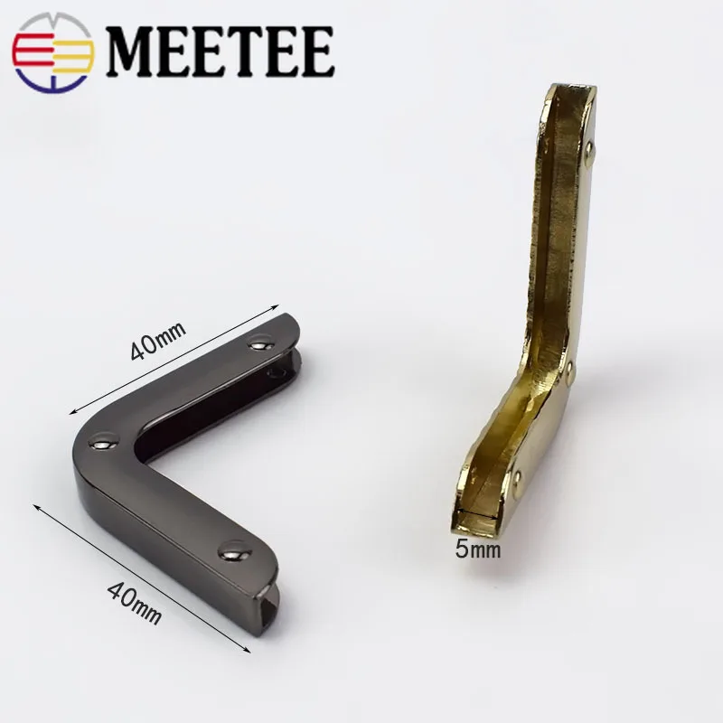 4/8 шт. Meetee 40 мм уголок с винтовым зажимом украшения фурнитура Аксессуары для сумки из натуральной кожи для защиты кромок металлический крюк пряжки BF215