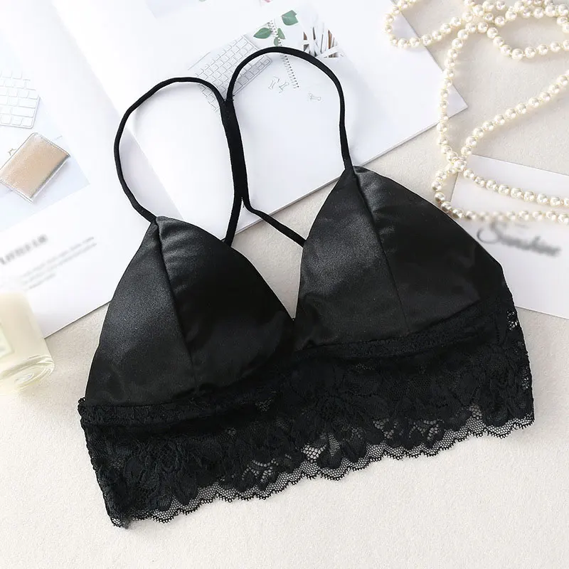 

Female Sexy Crop Top Strap Padded Fashion Solid Color New Sexy Bra Comfortable Backless No Steel Ring Summer Breast Wrap