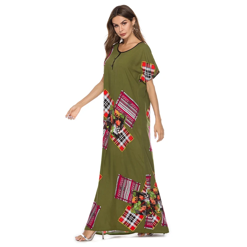 2019 Последняя мусульманская Абаи печатных платье макси юбка Исламская Турции