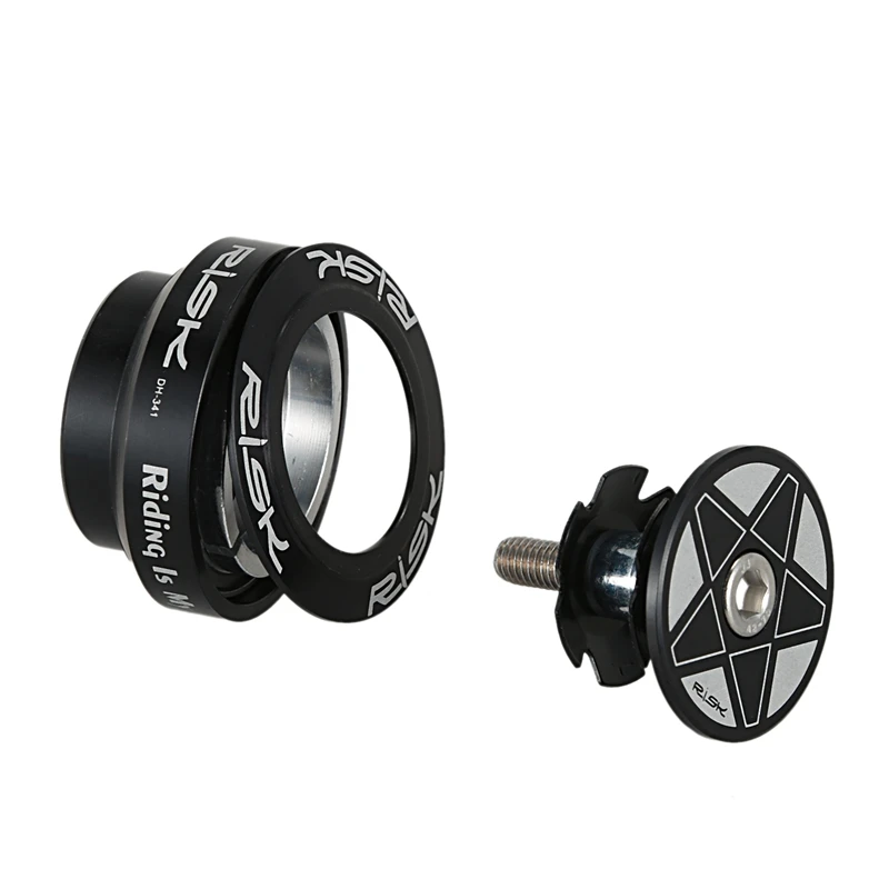 

RISK External Bike Front Fork Headsets 34mm Headsets Straight 28.6mm Front Fork Tube Bearing Headset for Road Fixed Gear Bicycle