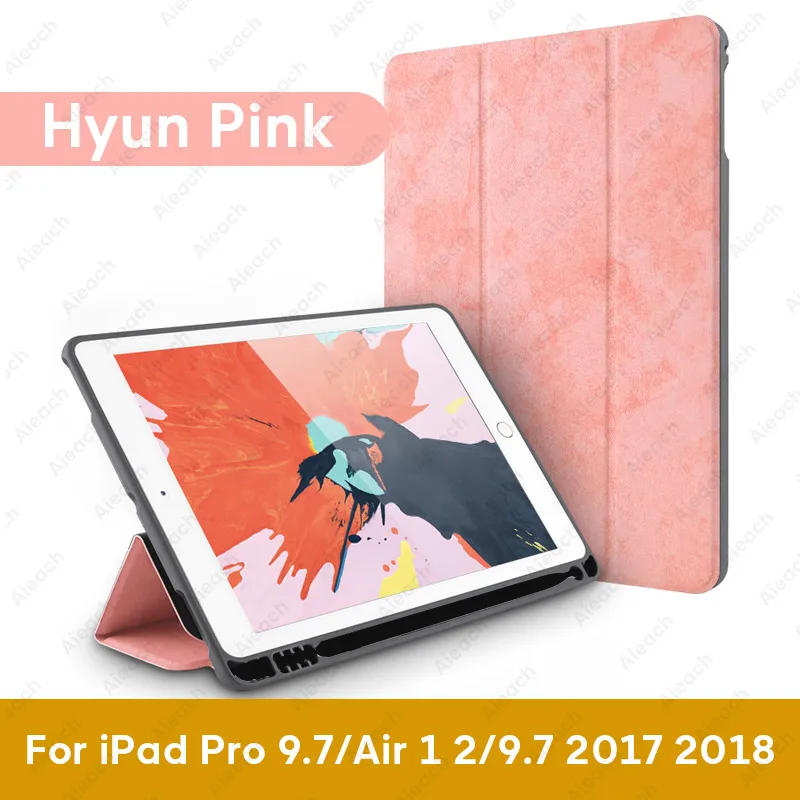For iPad 9.7 Pink 02 Чехол для iPad 9,7 10,2 чехол с держателем карандаша умный кожаный тканевый силиконовый чехол для iPad Pro 9,7 Air 1 2 - Цвет: For iPad 9.7 Pink 02