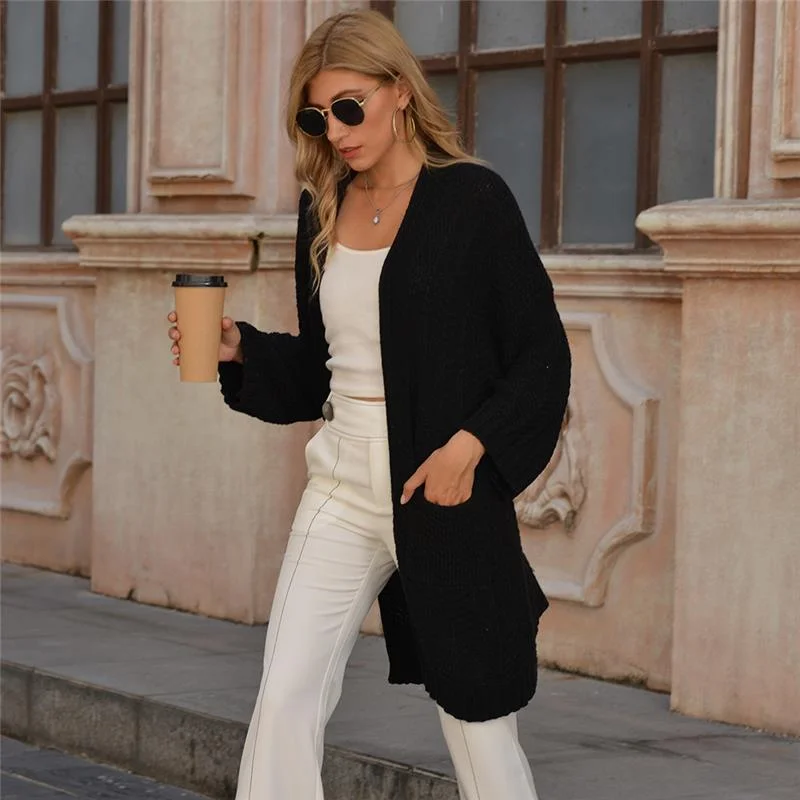 

Knitted Sweater Women Long Cardigan New Vintage Cheap Stylish Clothes Women Harajuku Casual Jacket Leisure Lazy Female Tops