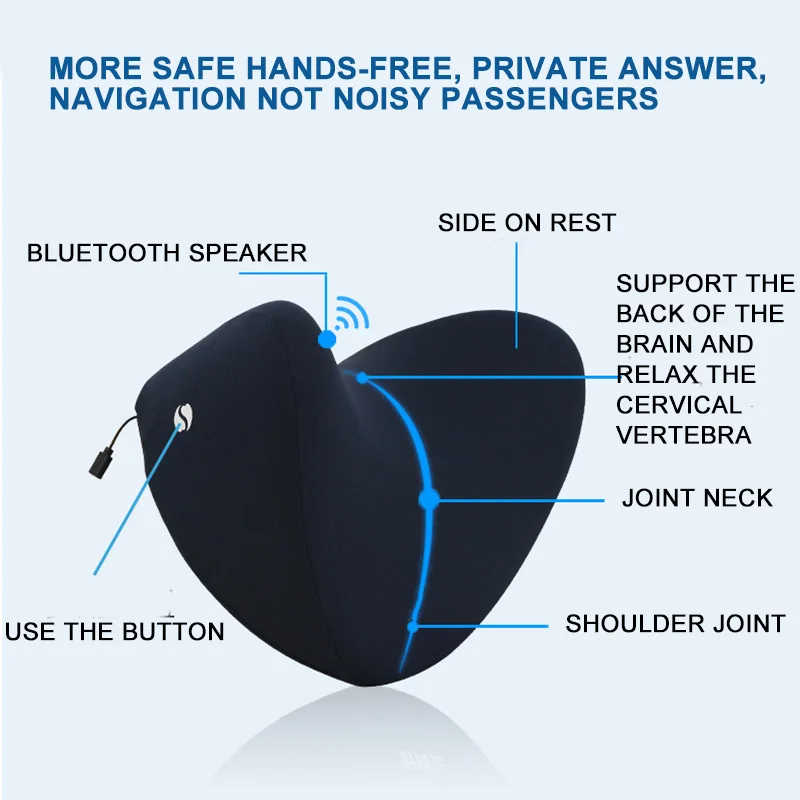 Универсальные подушки для шеи автомобиля дышащие Bluetooth 5 0 динамик голосовой