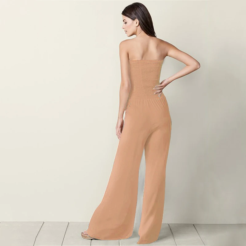 Пикантный Топ без рукавов Модный женский длинный комбинезон летний однотонный