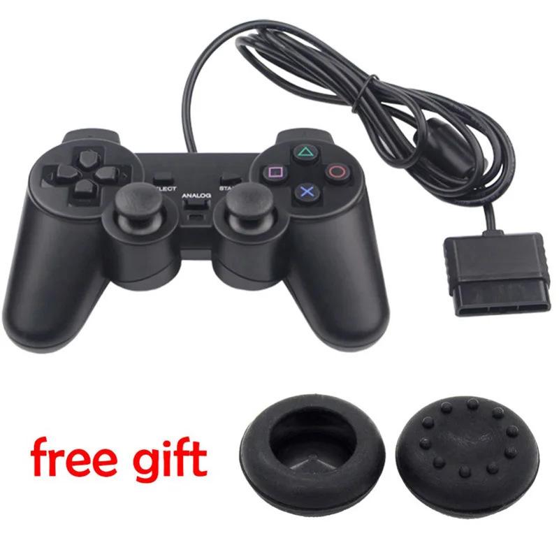 Высококачественный интересный черный геймпад для PS1/PS2 playstation Joypad с двойным джойстиком