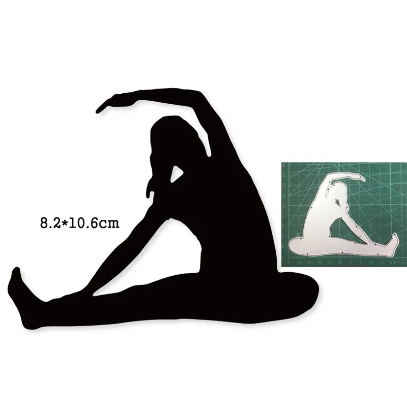 

2021 New Metal Dies Woman Practicing Yoga Cutting Dies Stencils dies DIY Scrapbooking dies Paper Embossing Die Cuts Craft dies