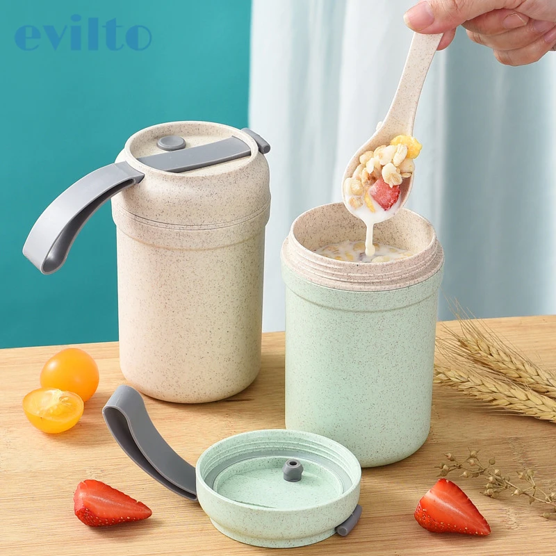 Портативный Пшеничная солома термос Коробки для обедов кружка путешествий Кофе