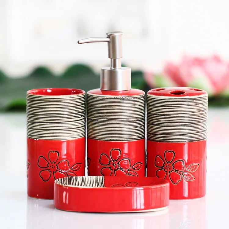 Набор аксессуаров для ванной комнаты зубная щетка с дозатором набор из 4