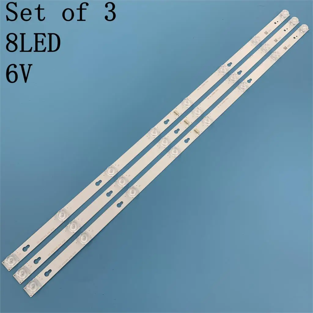 

Novo Kit 3PCS 8LED 6В tira conduzida luz de fundo para L40F3301B L40P-F 4C-LB4008-HR01J 40D2900 40HR330M08A6 V8 L40E5800A L4