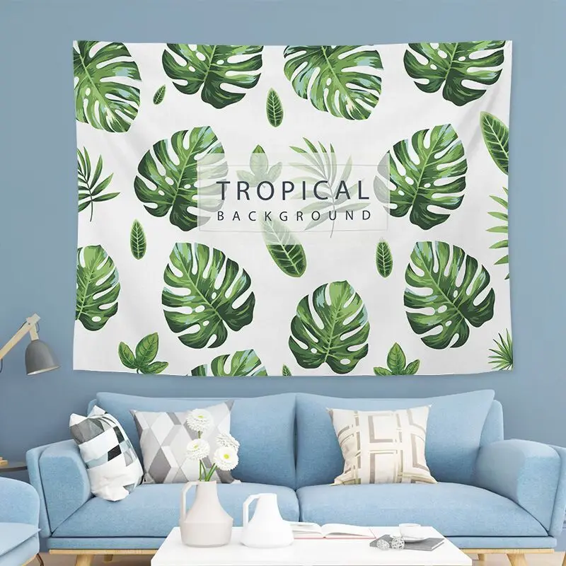 

Green Plant Background Cloth Living Room Bedroom Bedside Tapestry Beach Towel Wall Hanging