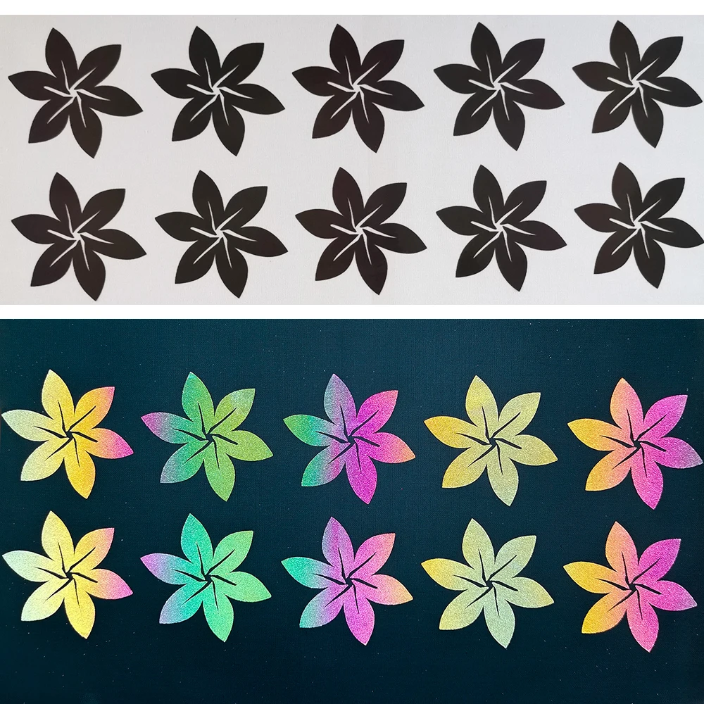 Радужная Светоотражающая виниловая HTV наклейки на листы утюга для одежды