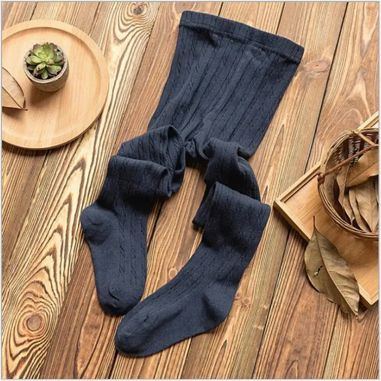 Navy Blue От 1 до 8 лет, детские гетры, Леггинсы зимние теплые колготки для малышей, осенние длинные чулки для девочек детская одежда из хлопка обтягивающие штаны для малышей - Цвет: Navy Blue