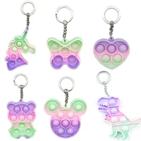 mini pops simple dimple keychain its push bubble anxiety sensory fidget toy anti stress relief for autism adhd children adults
