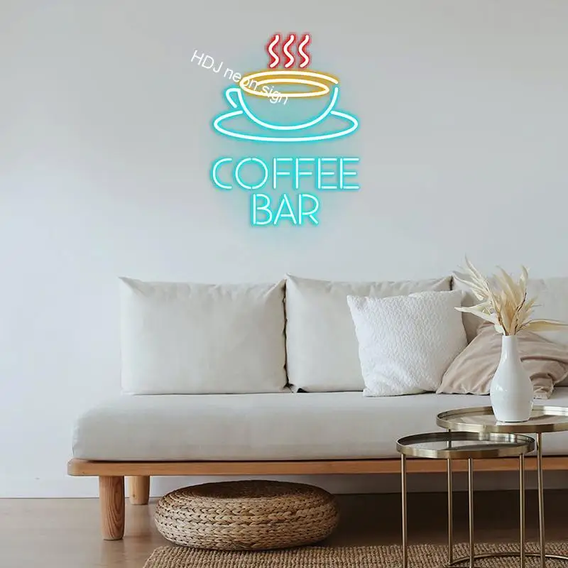 Неоновая вывеска с логотипом персонализированная на заказ для бара бистро кафе