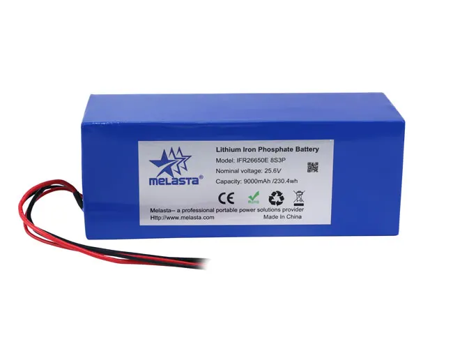 

Аккумуляторная батарея для электровелосипеда Melasta 8S3P 25,6 V 9.6Ah LiFePO4 (IFR26650-32A-8S3P)