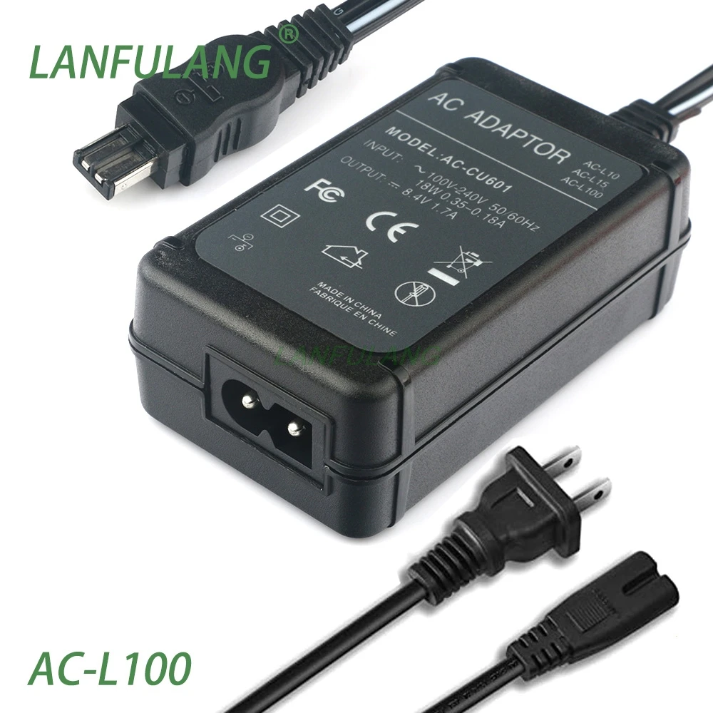 

AC-L100 Power Adapter Charger for Sony Handycam DCR-TRV240E TRV245E TRV250E TRV280E TRV940 TRV950E VX2000 VX2100 CCD-TRV270E