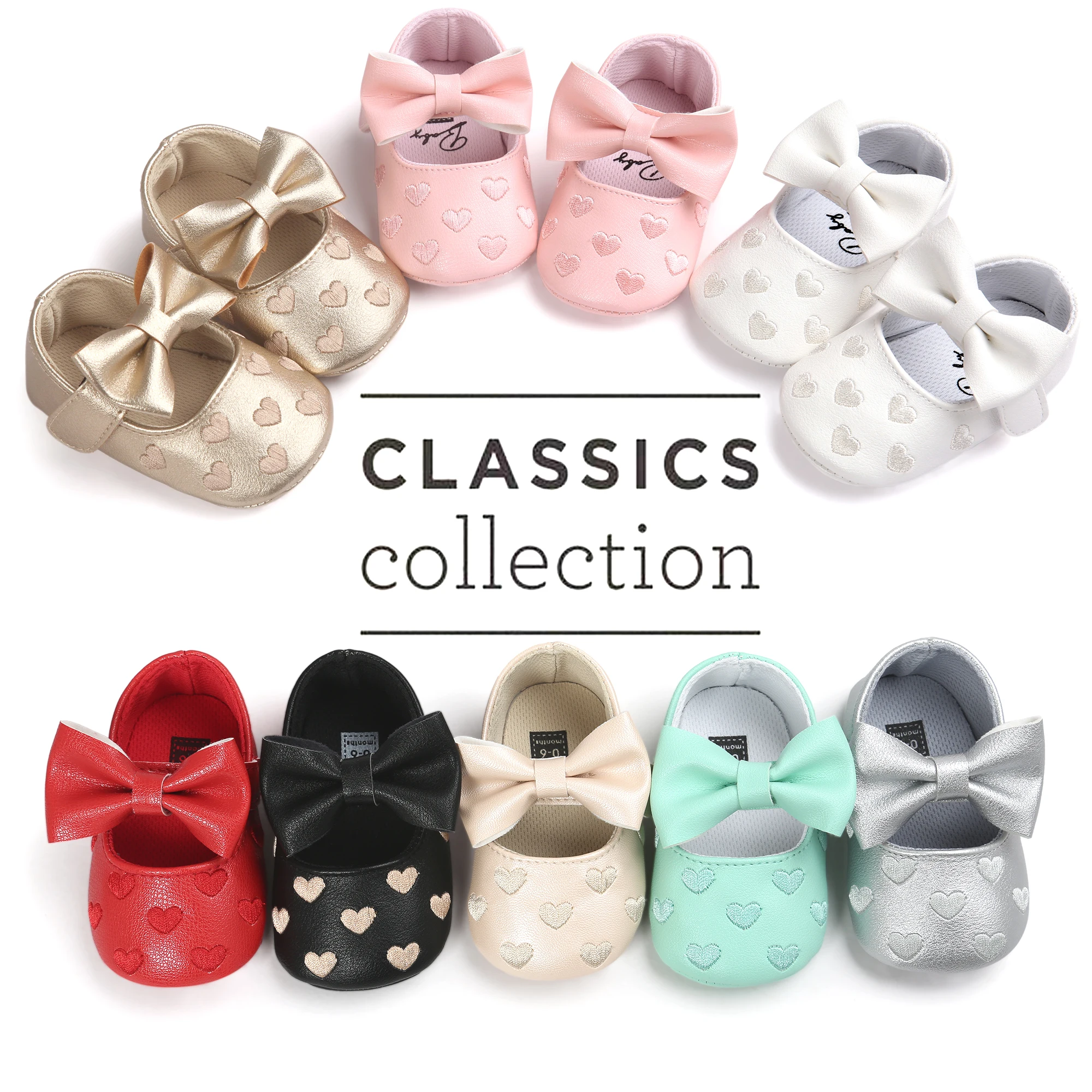 Newborn Baby Girl Shoes Bling Princess PU Leather Anti-slip Soft-sole Rubber cotton Baby First Walkers Infant Crib Shoes 0-18M images - 6