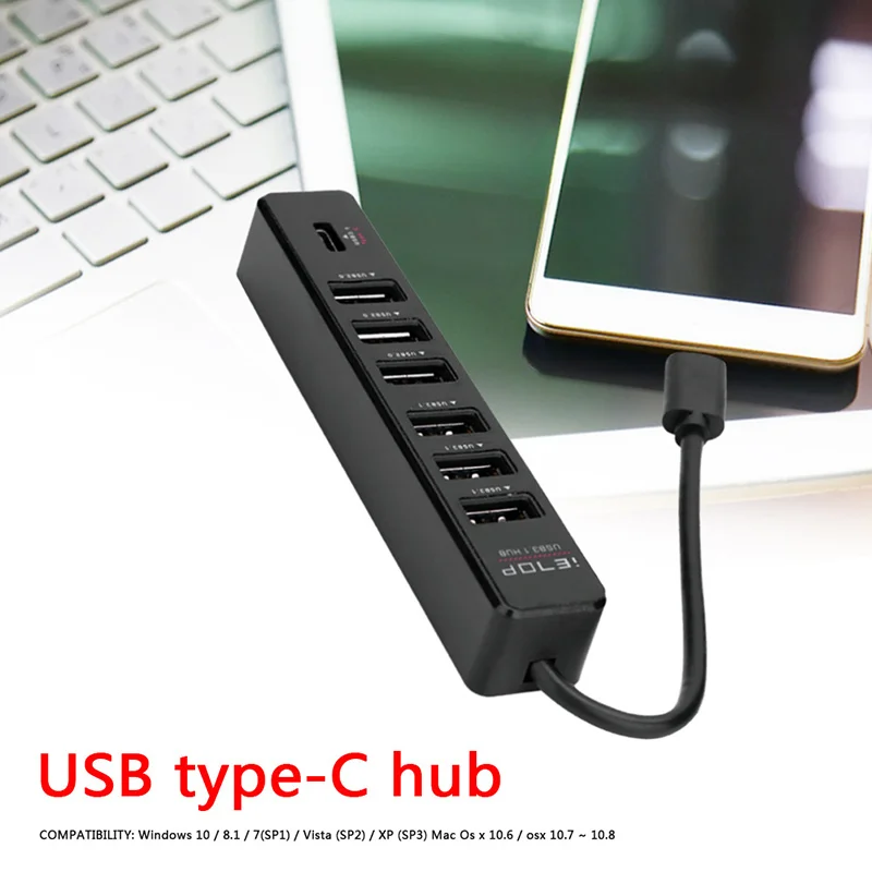 

Hot Sale USB Hub 4/7 Port Expander Adapter USB 3.1 Hub Multi USB C Splitter Hub Multiple USB3.1 USB-Hub For Laptop PC