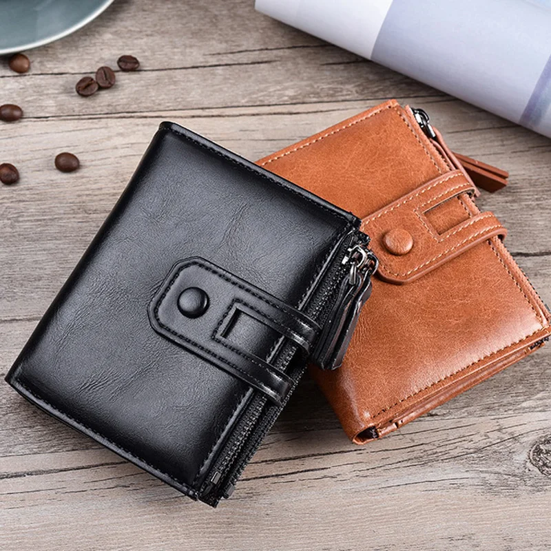 Хит продаж мужской кошелек из искусственной кожи с двойной молнией дизайн для
