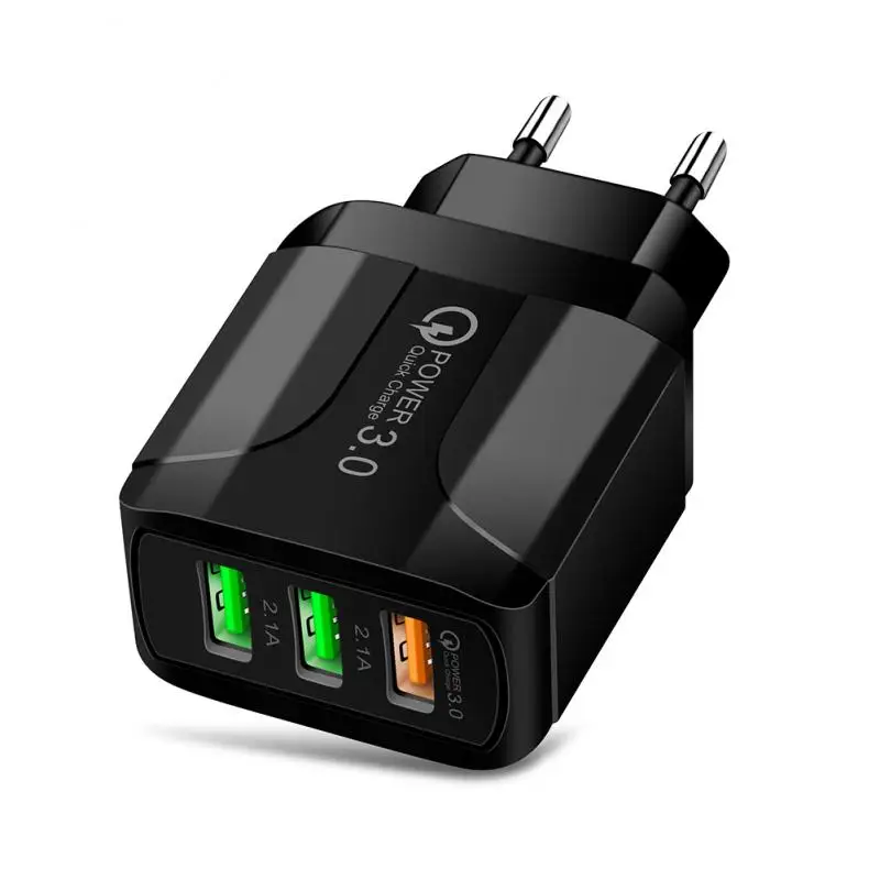 Фото USB со светодиодным излучающим светом QC3.0 быстрое зарядное устройство 5 1 АИК USB со светодиодным излучающим светом QC3.0 быстрое зарядное устройство 5 1 АИК
