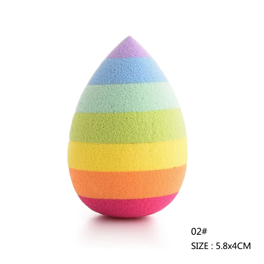Радужная двухцелевая губка для сухого макияжа косметическая пудры гладкая