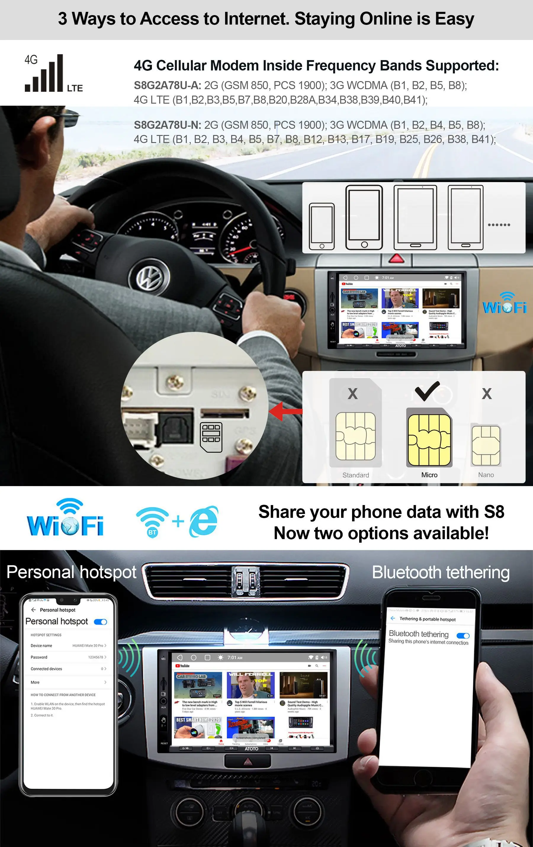 $339.27 ATOTO S8 Ultra AE-S8G2A78U-A-X 2 din Android Car Stereo in-Dash Autoradio Dual Bluetooth HD Wireless Phone Link Carplay Player