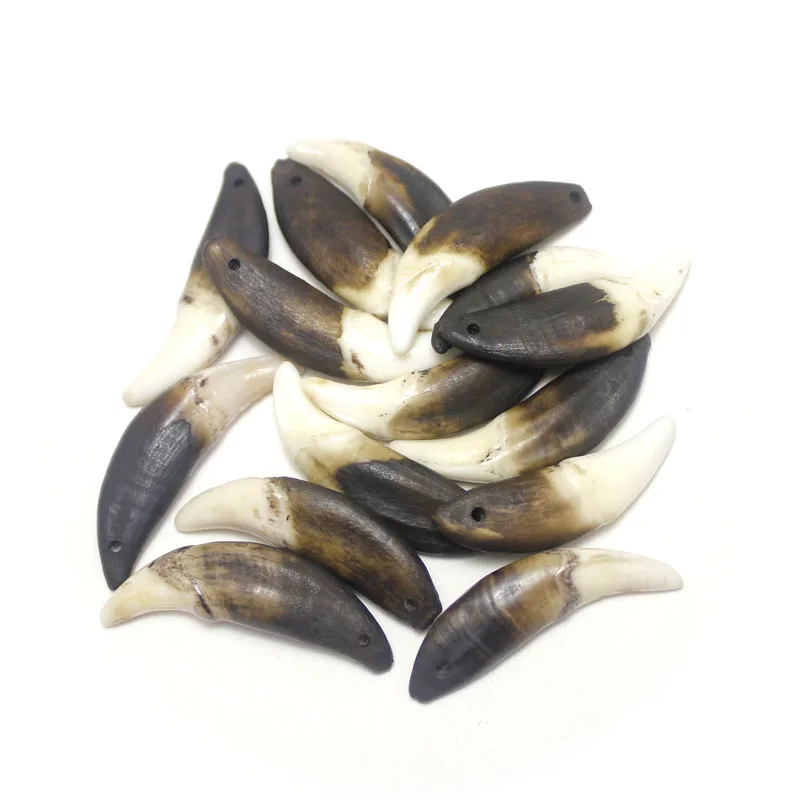 Волчья подвеска зуб оптовая продажа зубы 4 шт. ретро белые и черные ювелирные