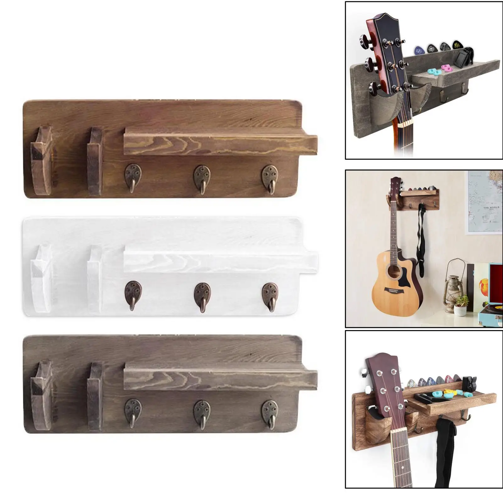 

Wall Mounted Guitar Holder Display Hanger Storage Shelf Wall Decoration