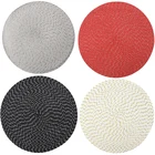 Бесплатная доставка, коврик для обеденного стола с круглым плетением, жаропрочный кухонный Противоскользящий коврик из золотой и серебряной пряжи