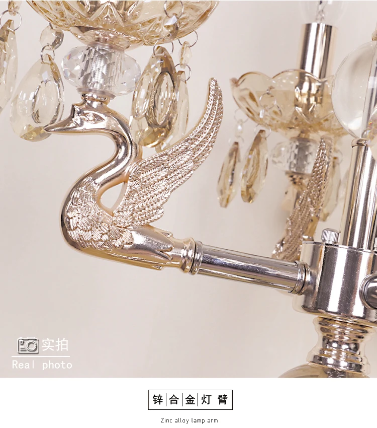 Novelty led swan Table Lamp wedding light Crystal Candlestick 5 arm E14 Living Room Bedroom showcase desk Light|Настольные лампы| |