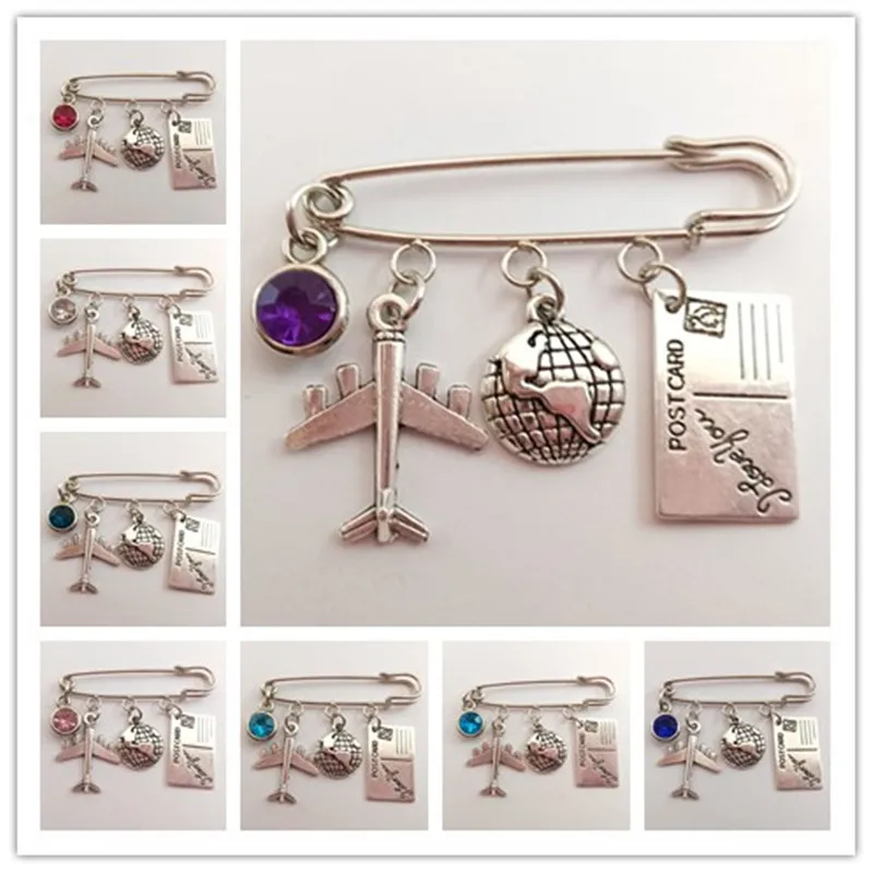 1 шт. Любовь Путешествия Шарм самолет брошь Глобус Компас паспорт лучшие друзья
