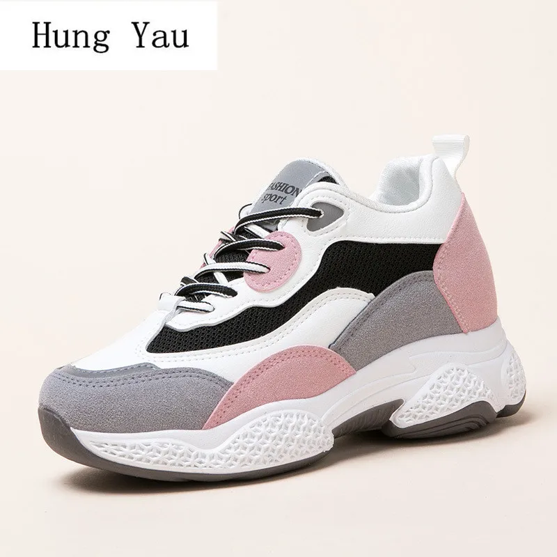 

Кроссовки женские, увеличивающие рост, на толстой подошве