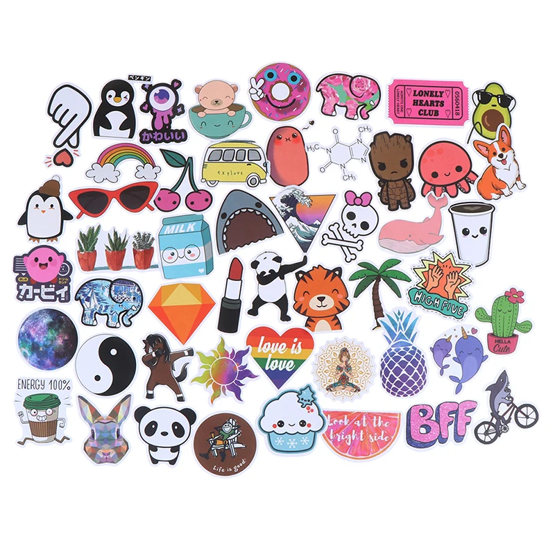 

50Pcs Kawaii Cartoon Toy Stickers for Children DIY Laptop Luggage Windows Guitar Phone Bicycle Skateboard Fridge Decals