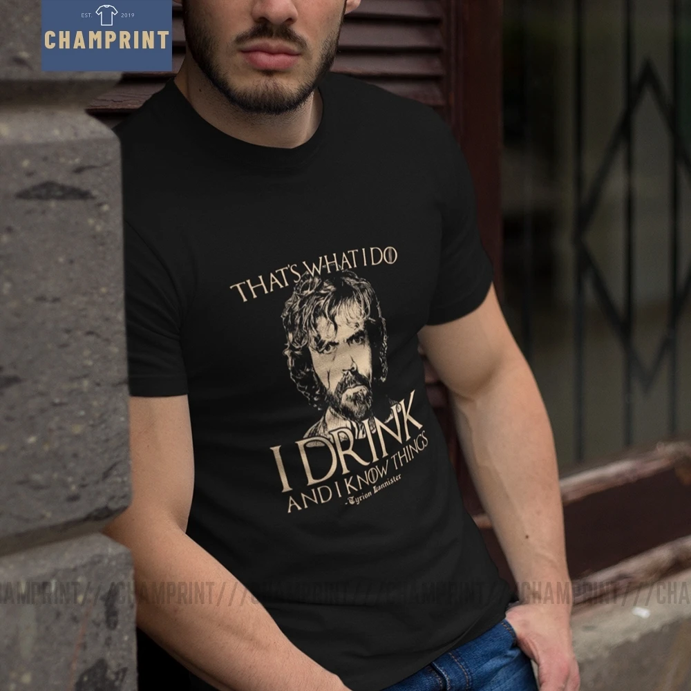 Футболка «Игра престолов», футболки с надписью «I Drink And I Know Things», футболки с тирионом ланнистером для мужчин, винтажные топы с вырезом лодочкой, хлопок, 4X, 5X
