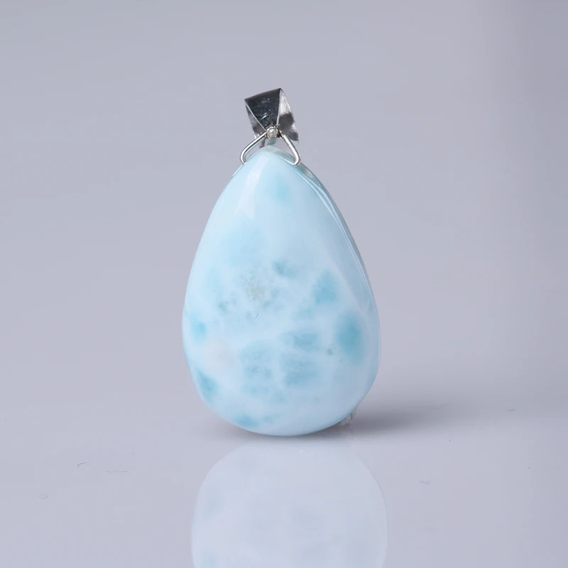 Подвеска с натуральным ларимарским камнем 925 серебро инкрустированное модное