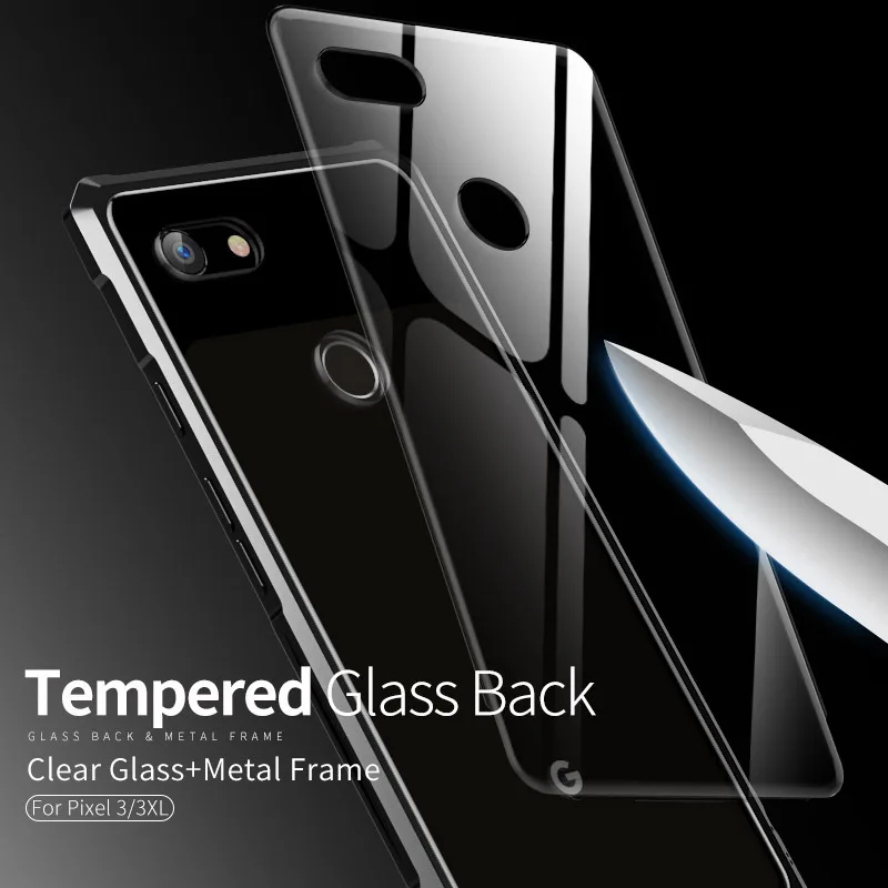 Vpower для Google Pixel 3 XL чехол металлическая рамка прозрачная стеклянная задняя крышка