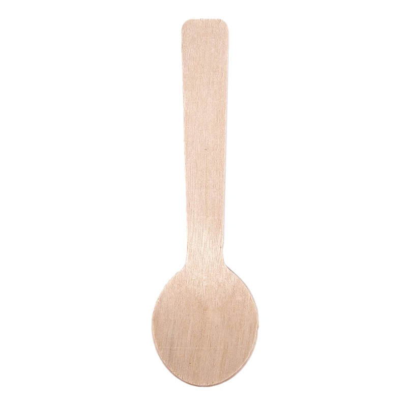100Pcs Disposable Wooden Spoon Mini Ice Cream Wood Western Dessert Scoop Wedding Party Tableware Kitchen Accessories | Дом и сад